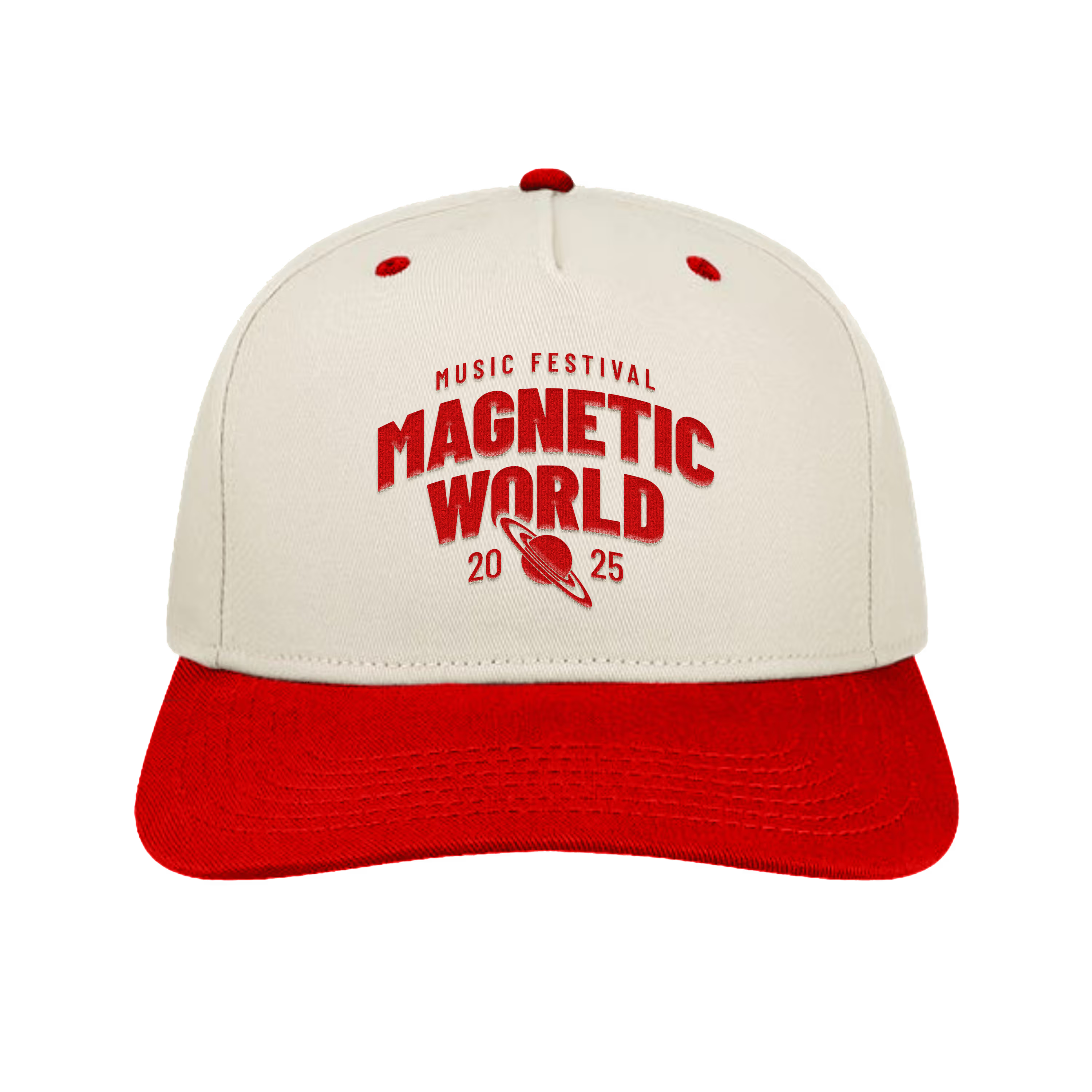 Magnetic World Baseball Cap - White/Red