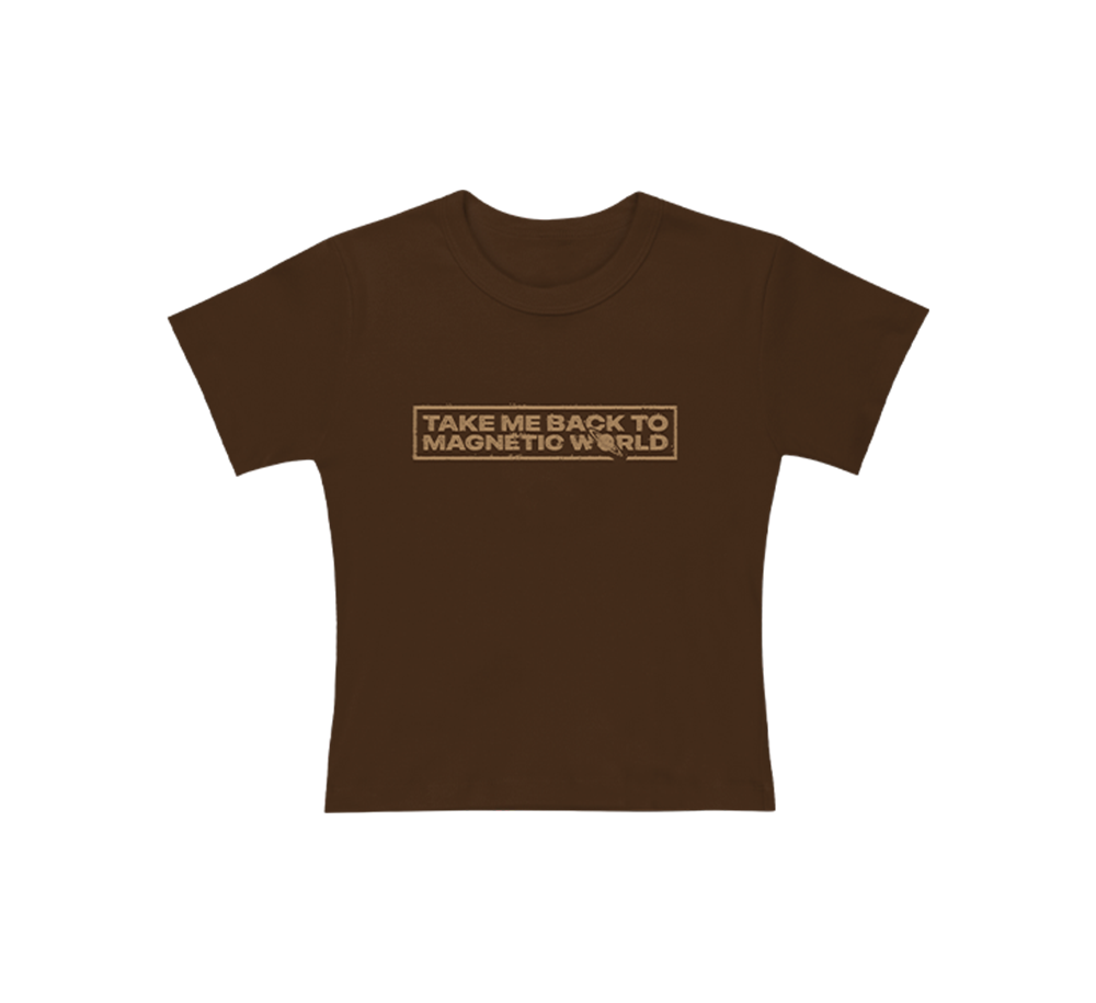 Magnetic World Cropped Tops - Brown